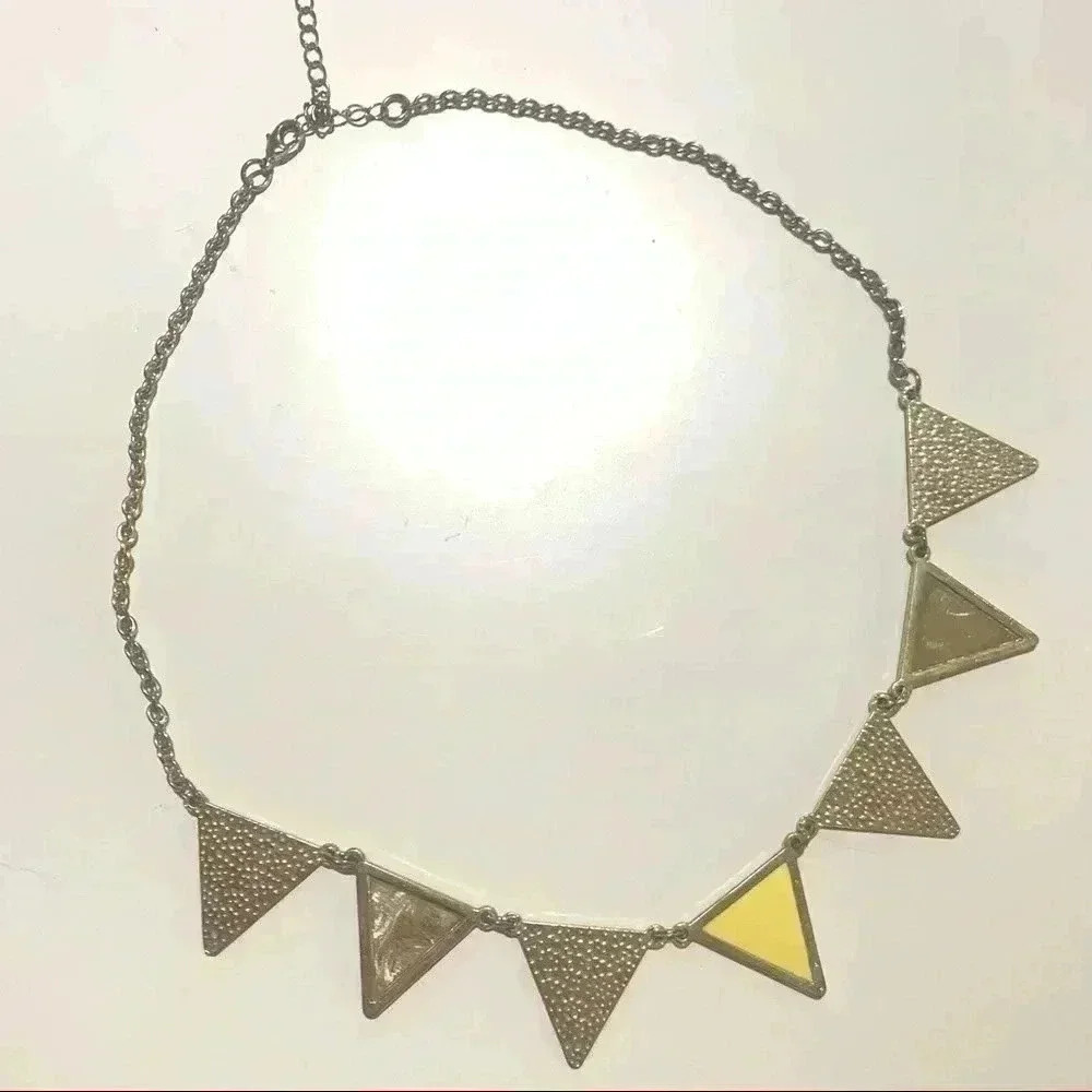 Gold and yellow triangle statement necklace